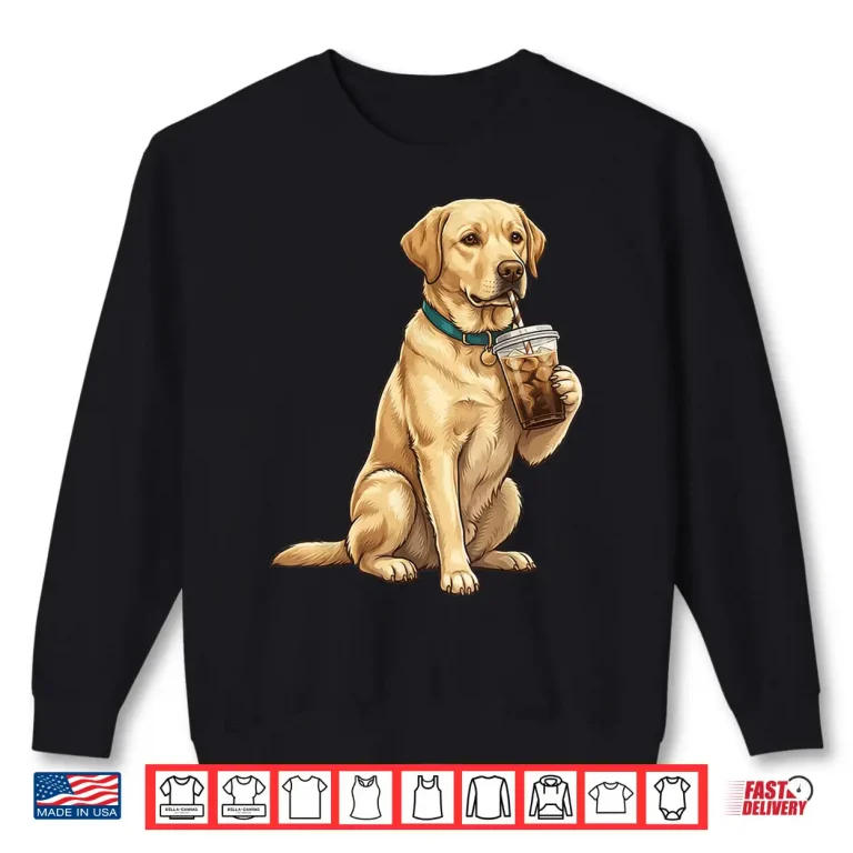 Sweatshirt Labrador Retriever Iced Coffee Lover Funny Dog Shirt 1