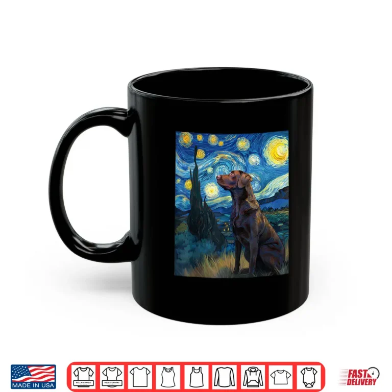 Mug Labrador Retriever Dog Van Gogh Starry Night Graphic Shirt 1