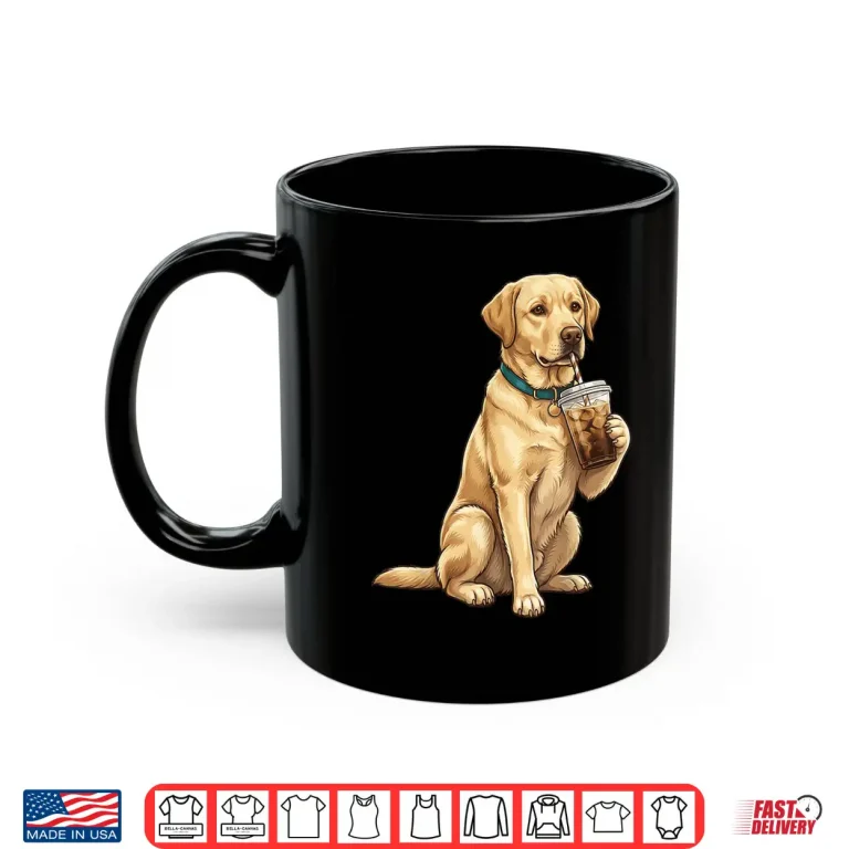 Mug Labrador Retriever Iced Coffee Lover Funny Dog Shirt 1