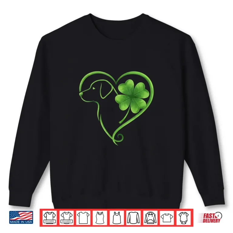 Sweatshirt Labrador Retriever Shamrock Heart St Patricks Day Women Men Shirt 1