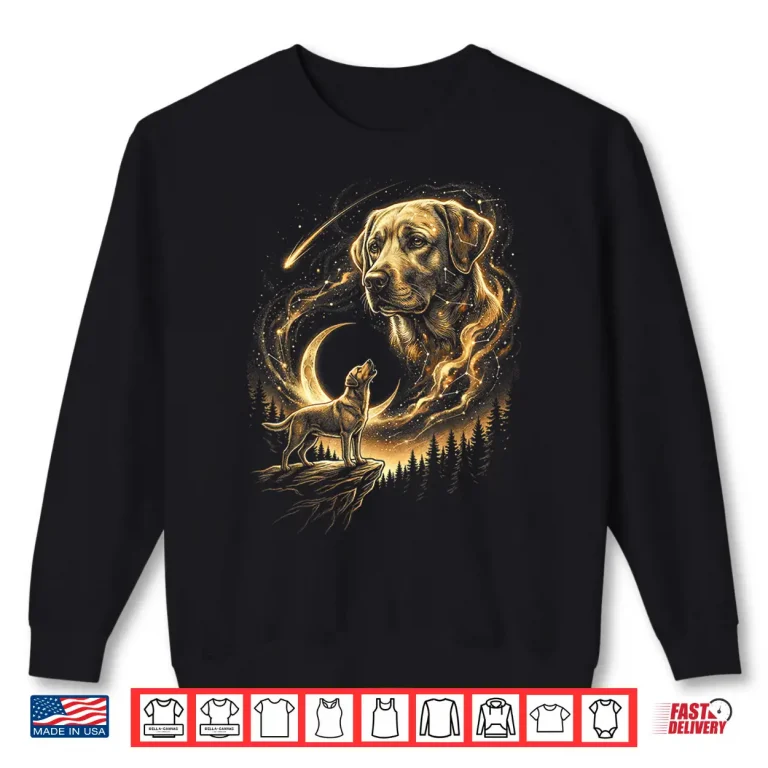Sweatshirt Labrador Retriever to The Moon Vintage 90s Retro Animal Dog Shirt 1