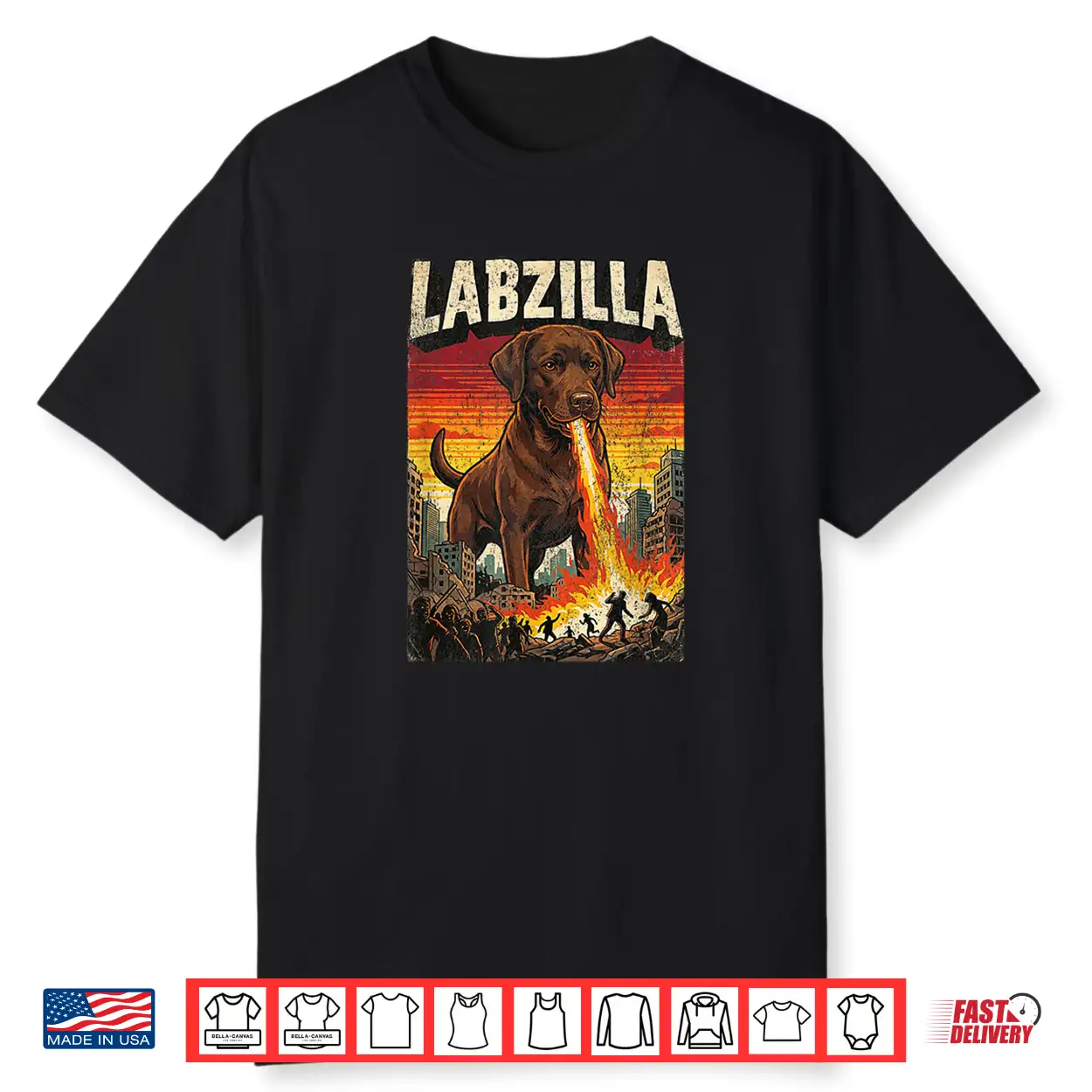 Labzilla Giant Chocolate Labrador Retriever Dog Monster Shirt Labzilla Giant Chocolate Labrador Retriever Dog Monster Shirt
