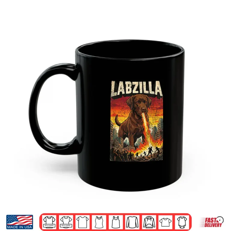 Labzilla Giant Chocolate Labrador Retriever Dog Monster Shirt 3 Mug Labzilla Giant Chocolate Labrador Retriever Dog Monster Shirt 1