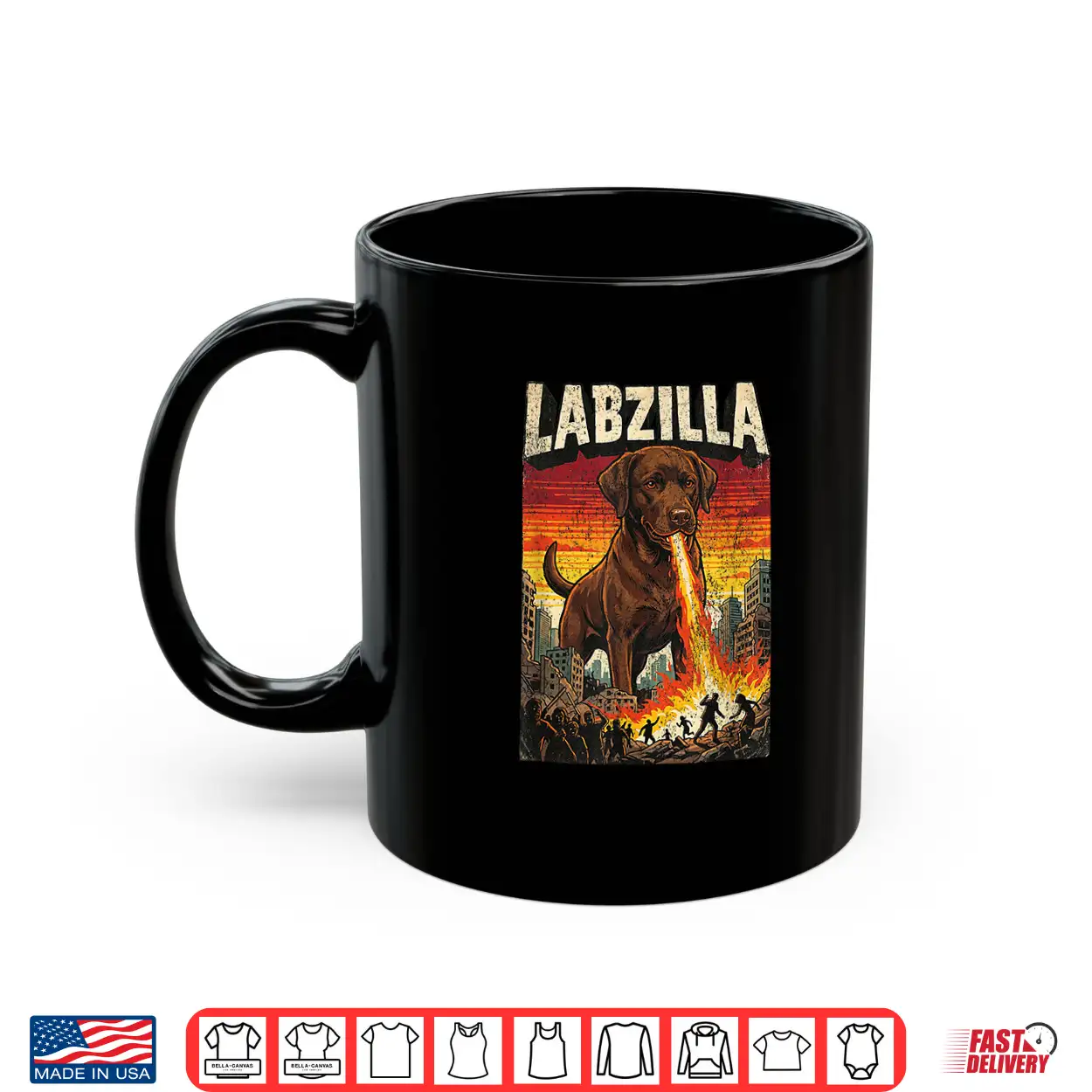 Labzilla Giant Chocolate Labrador Retriever Dog Monster Shirt Labzilla Giant Chocolate Labrador Retriever Dog Monster Shirt