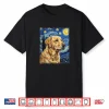 Starry Night Yellow Labrador Impressionist Art Van Gogh Shirt