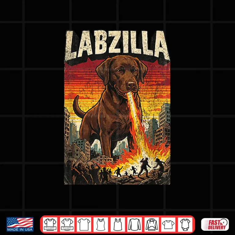 Labzilla Giant Chocolate Labrador Retriever Dog Monster Shirt 4 Design Labzilla Giant Chocolate Labrador Retriever Dog Monster Shirt 1