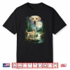 Vintage Night Labrador Retriever Howling Moon Retro Dog Art Shirt