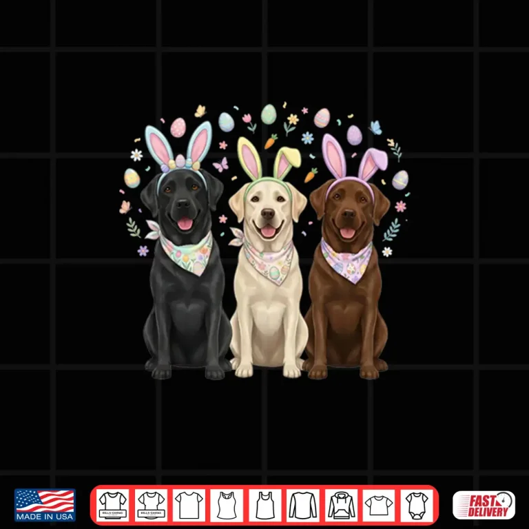 Design Three Labrador Retriever Easter Bunny Dog Lover Shirt 1