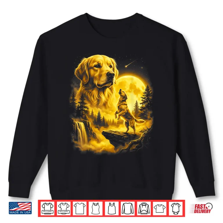 Sweatshirt Yellow Labrador Retriever Howling to The Moon Art Lab Owner Shirt 1