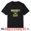 Hockey Aunt Black Gold Graphic Design Distressed Game Day Shirt