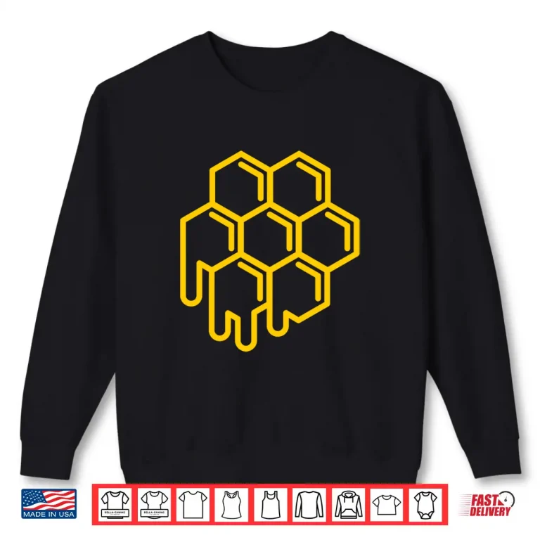 Sweatshirt Honeycomb Dripping Honey Gift Honeycomb Collector Shirt
