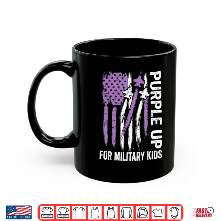 Mug Purple Up Military Kids Month of Military Child Army USA Shirt