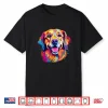 Colorful Golden Retriever With Big Eyes Portrait Pop Art Shirt