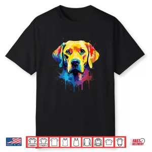 Colourful Labrador Yellow Golden Lab Retriever Splash Paint Shirt