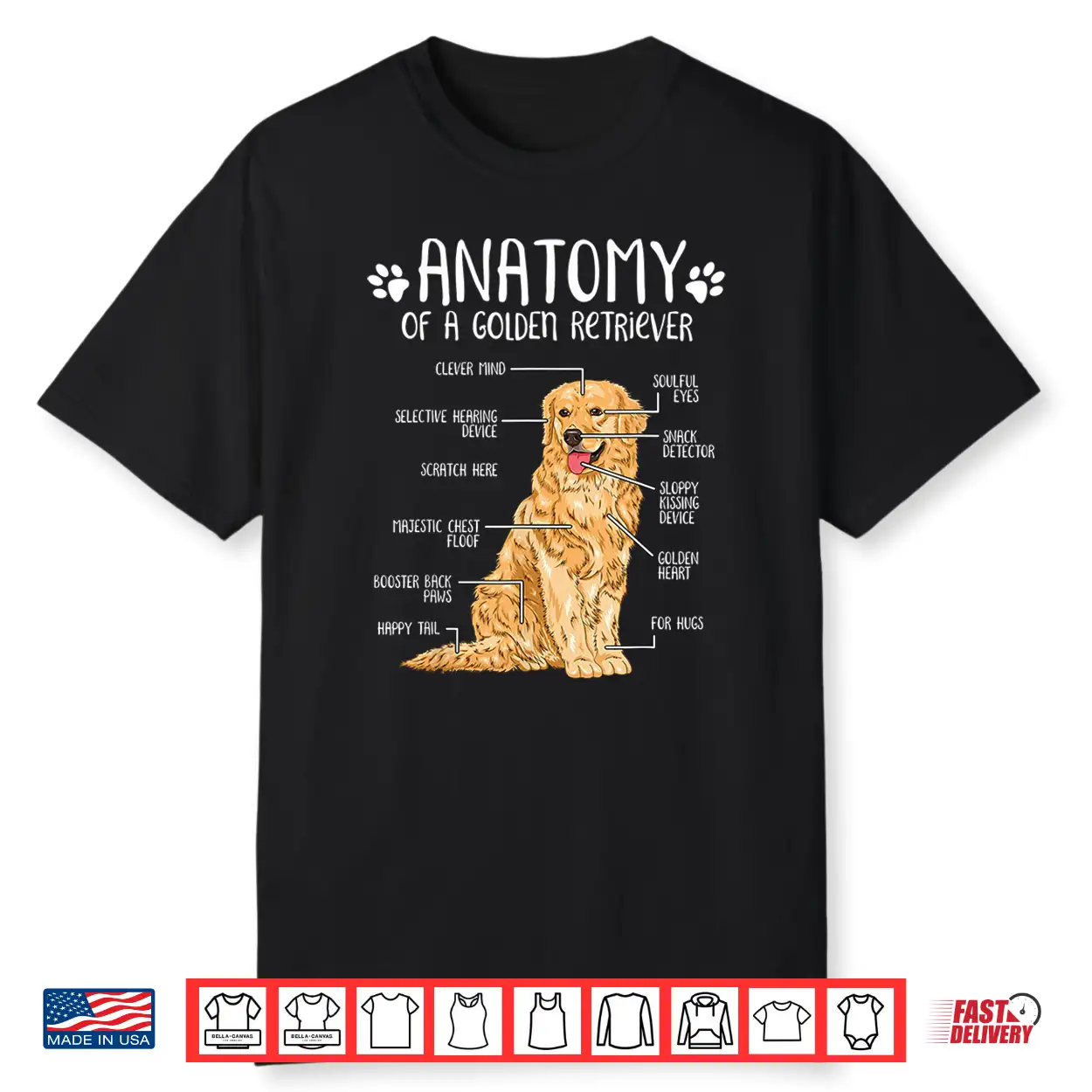 Funny Anatomy Golden Retriever Dog Lover Gift Shirt Funny Anatomy Golden Retriever Dog Lover Gift Shirt