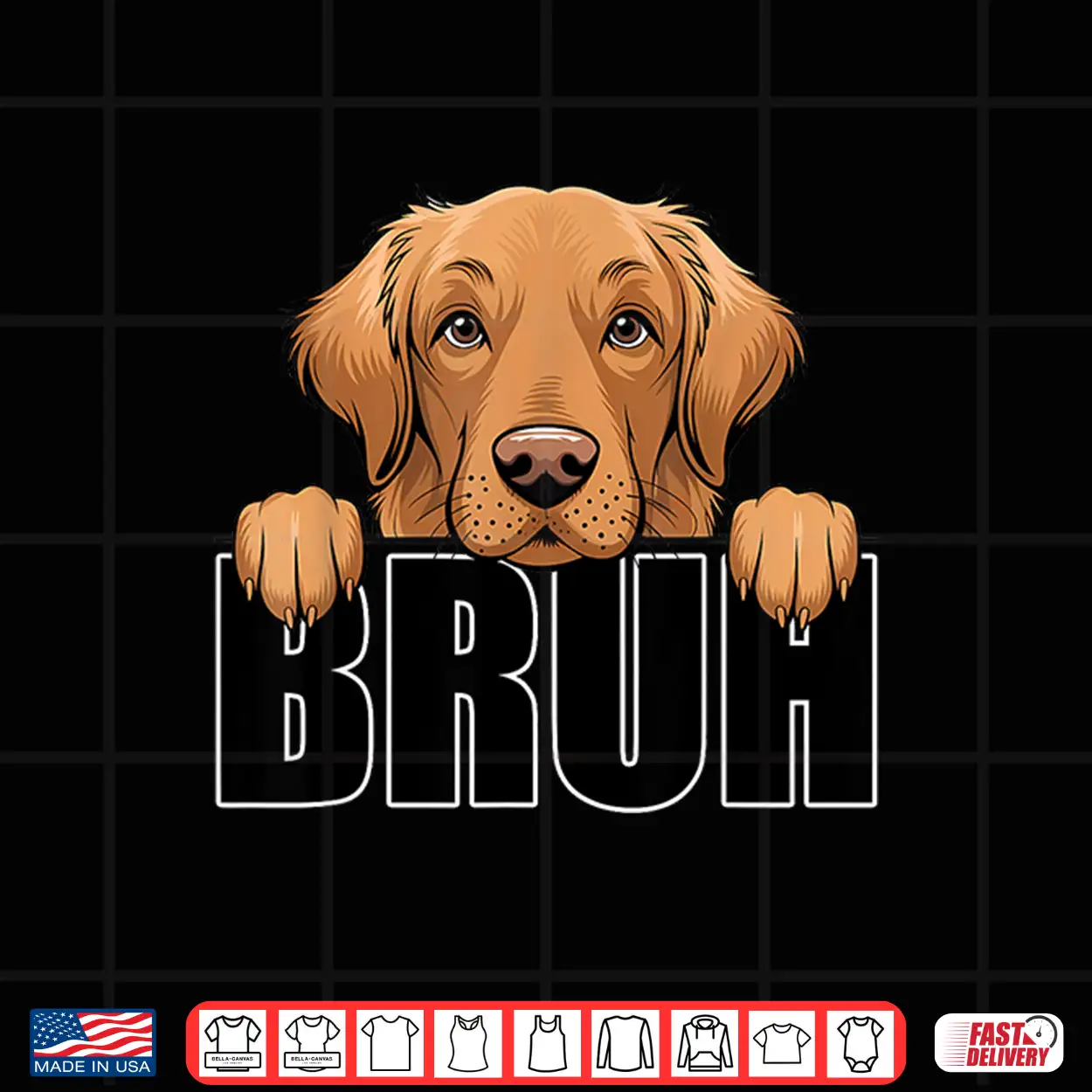 Funny Golden Retriever Bruh Cute Dog Lover Men Boys Kids Shirt Funny Golden Retriever Bruh Cute Dog Lover Men Boys Kids Shirt
