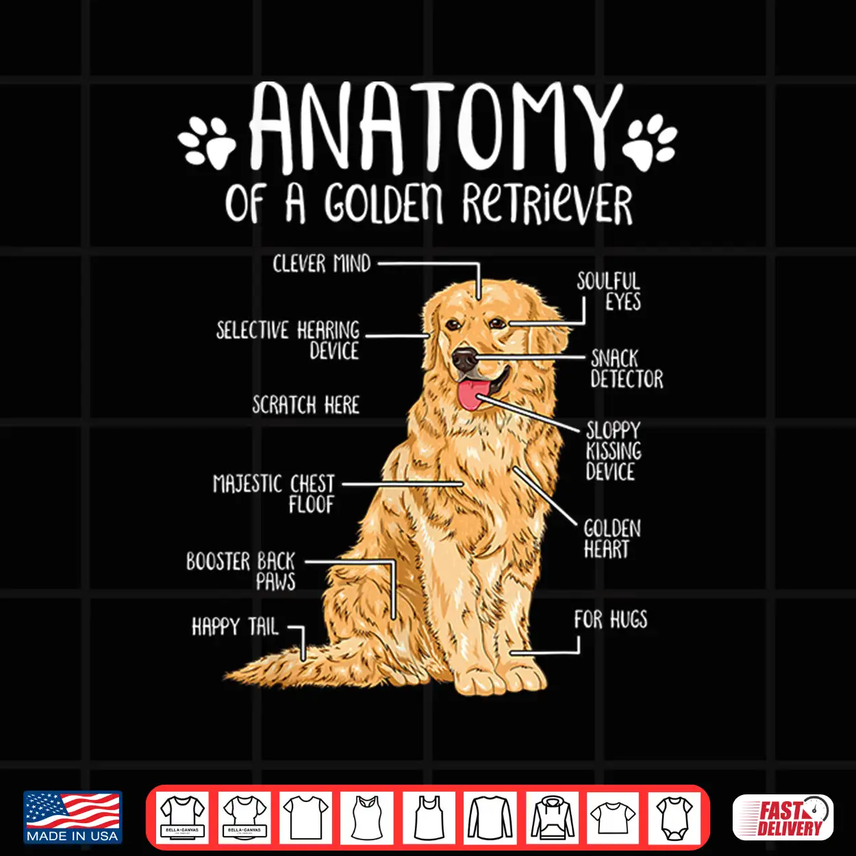 Funny Anatomy Golden Retriever Dog Lover Gift Shirt Funny Anatomy Golden Retriever Dog Lover Gift Shirt