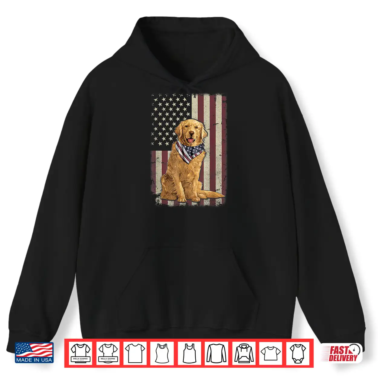 Golden Retriever American Flag Bandana 4Th Of July Tshirt Golden Retriever American Flag Bandana 4Th Of July Tshirt