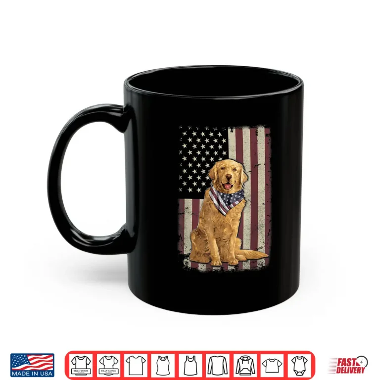 Golden Retriever American Flag Bandana 4Th Of July Tshirt 3 Mug Golden Retriever American Flag Bandana 4th Of July Tshirt