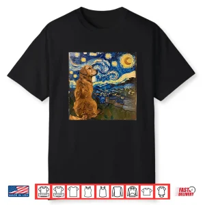 Golden Retriever Dog Van Gogh Style Starry Night Shirt