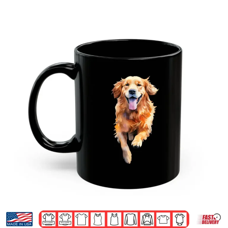 Mug Golden Retriever Illustration Art Dog Owner Pet Lover Shirt