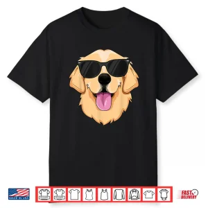 Golden Retriever Shirt For Kids Boys Girls Sunglasses Pet Shirt