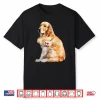 I Love Dad Patriotic Golden Retriever Canine Dog Lover Shirt