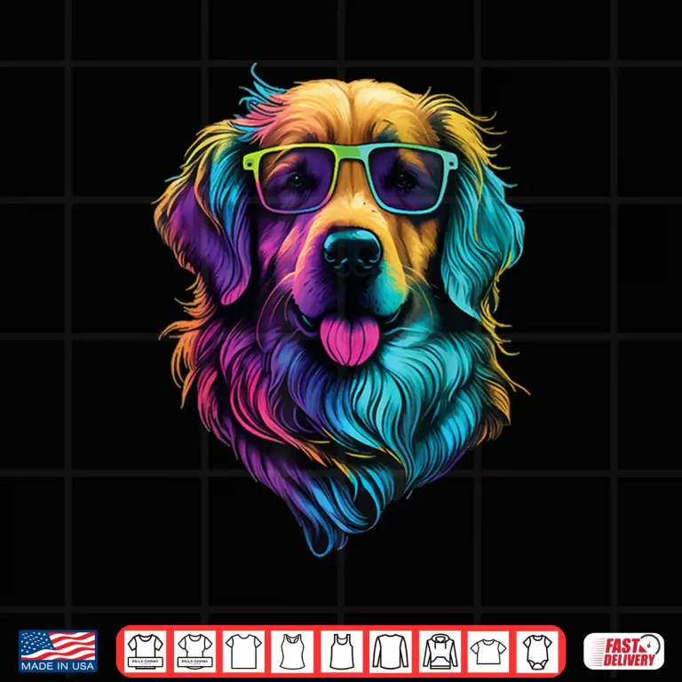 Design Colorful Golden Retriever Art Dog Owner Canine Lover Shirt