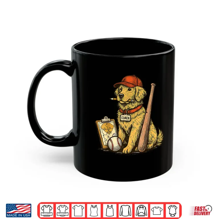 Mug Golden Retriever Dog Sports Baseball Game Day Touchdown Shirt