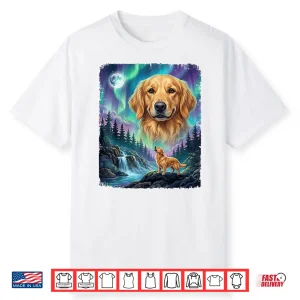 Golden Retriever Howling Aurora Northern Lights Dog Lover Shirt
