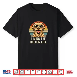Golden Retriever Life Is Golden Retro Vintage Dog Tee Shirt