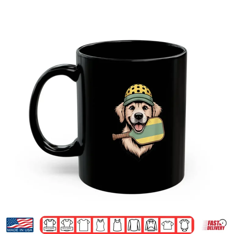 Mug Golden Retriever Pickleball Dog Paddle Shirt
