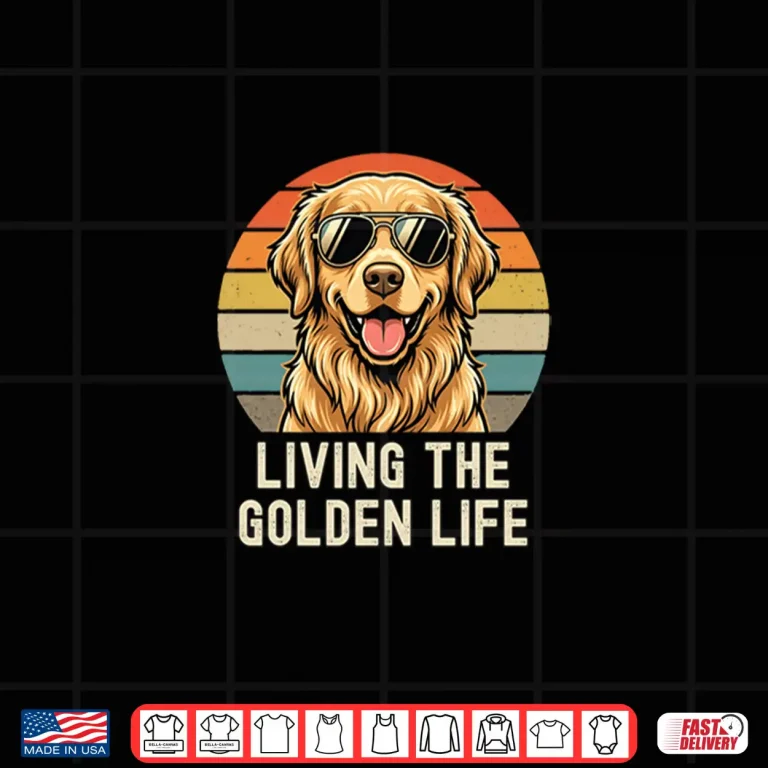 Design Golden Retriever Life Is Golden Retro Vintage Dog Tee Shirt