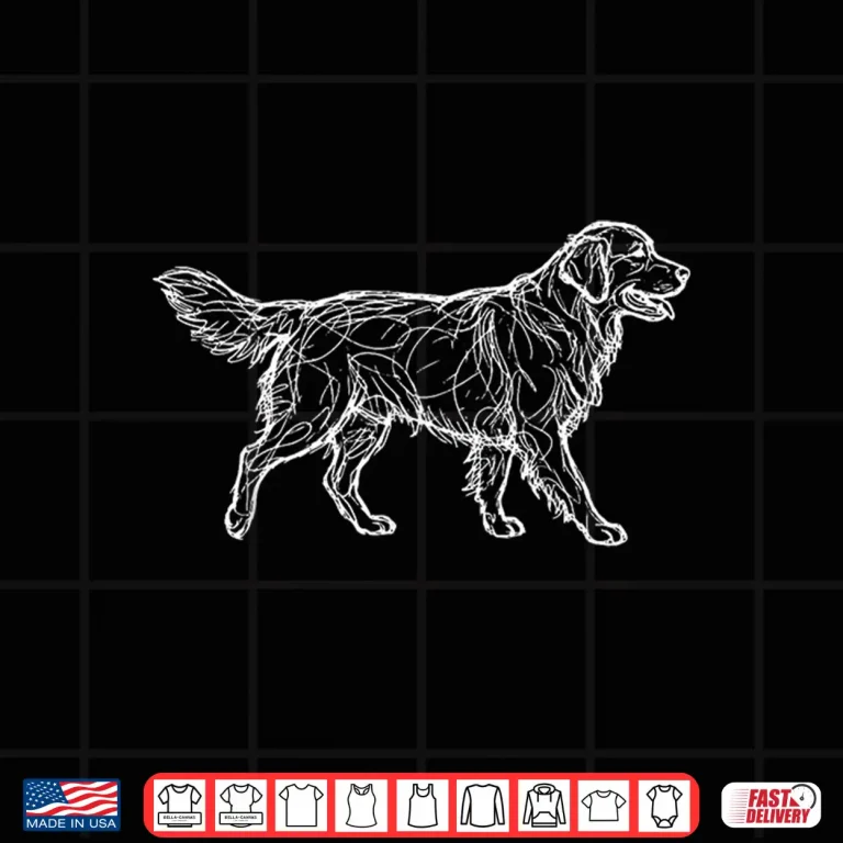 Design Golden Retriever Line Art Shirt