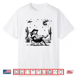 Golden Retriever Ufo 90S Western Cowboy Vintage Funny Saying Shirt
