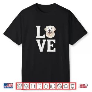 Love White English Cream Golden Retriever Mom Dad Dog Puppy Shirt