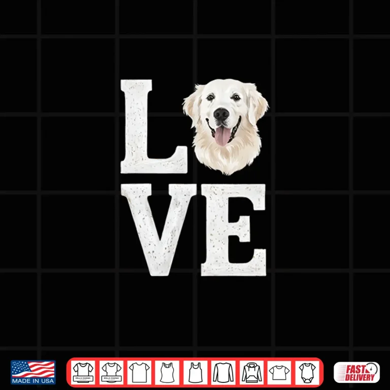 Design Love White English Cream Golden Retriever Mom Dad Dog Puppy Shirt