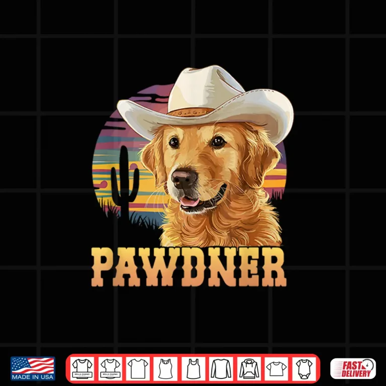 Design Pawdner Cowboy Hat Western Golden Retriever Dog Mom Shirt