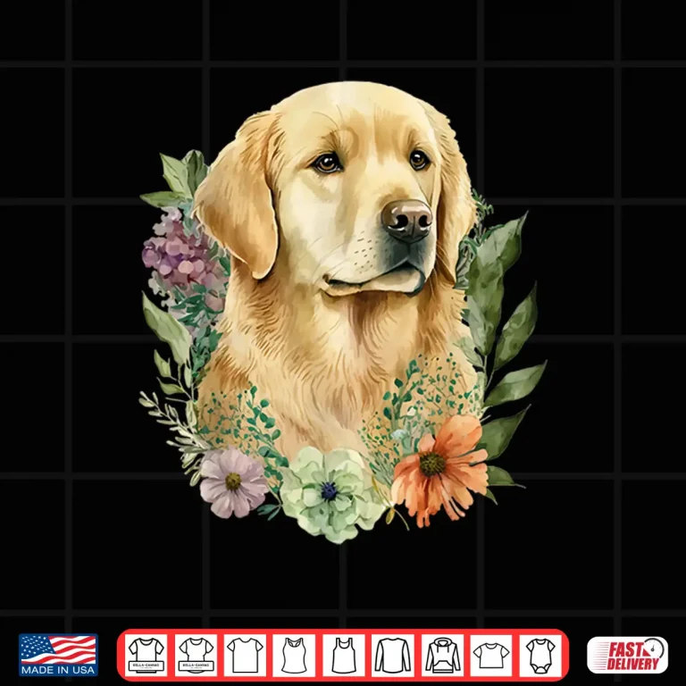 Design Spring Flower Golden Retriever Canine Lover Dog Owner Shirt