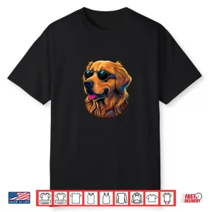 Dad Mom Cool Dog Sunglasses Golden Retriever Shirt