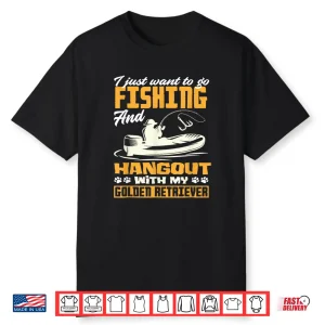 Fishing Golden Retriever Fisherman Dog Lover Dad Father Shirt