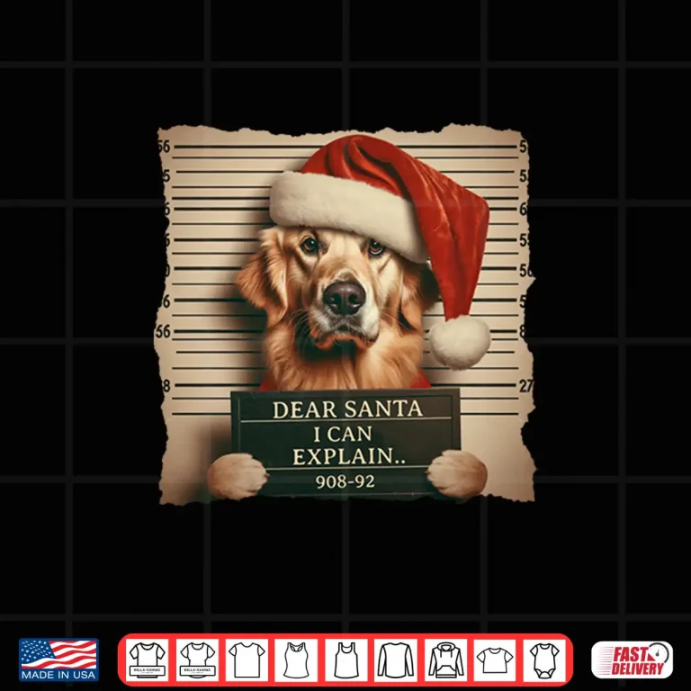 Design Golden Retriever Dogs Christmas Dear Santa I Can Explain Shirt