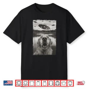 Golden Retriever Selfie With Ufo Funny Golden Retriever Shirt