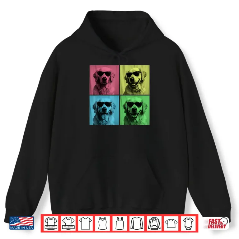 Hoodie Golden Retriever Pop Art Funny Golden Dog Lover Photo Booth Shirt