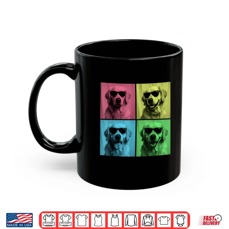 Mug Golden Retriever Pop Art Funny Golden Dog Lover Photo Booth Shirt