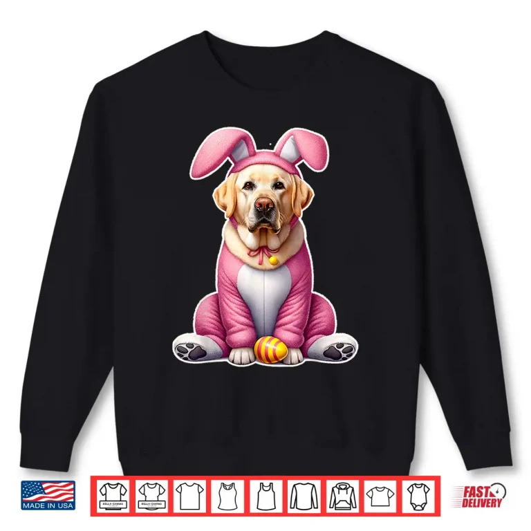 Sweatshirt Labrador Golden Retriever Bunny Ears Eggs Cute Easter Dog Shirt