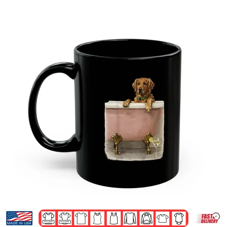 Mug Golden Retriever in Tub Martini Dog Lover Shirt