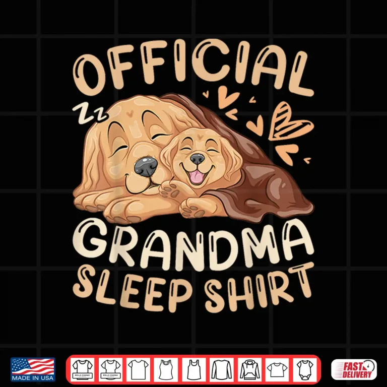 Design Official Grandma Sleep Shirt Dog Golden Retriever Puppy Shirt