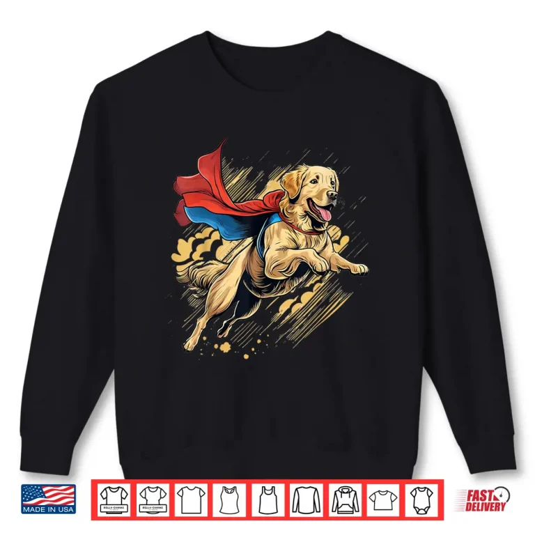 Sweatshirt Superhero Golden Retriever Red Cape Super Hero Dog Shirt