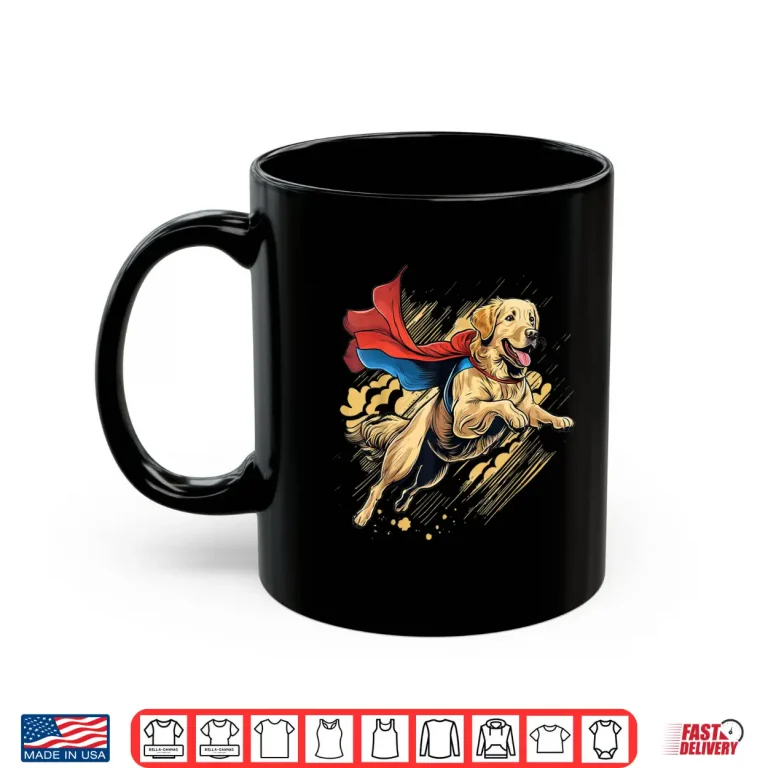 Mug Superhero Golden Retriever Red Cape Super Hero Dog Shirt